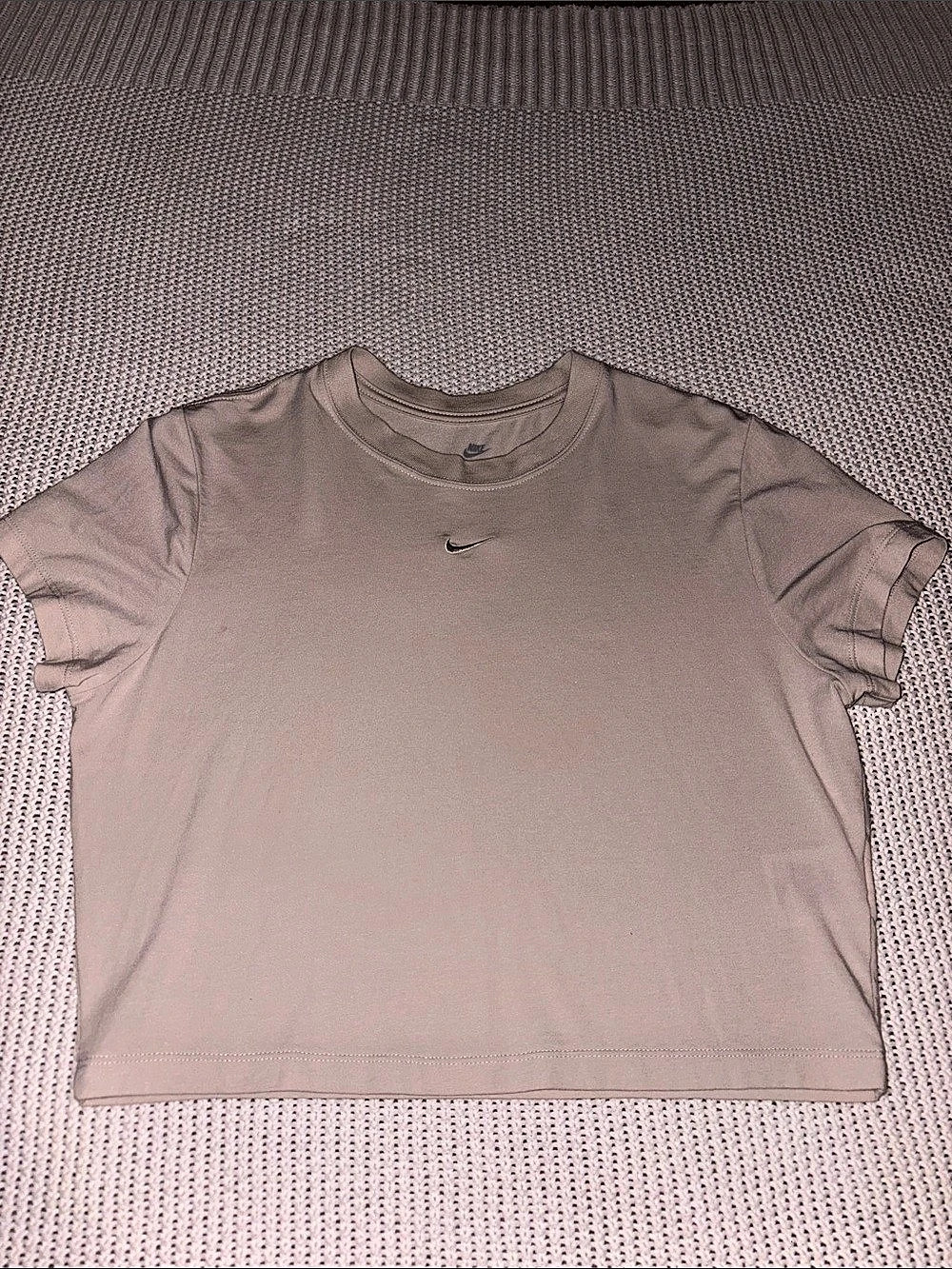 Nike Sportswear Essential Slim-Fit Cropped T-Shirt Nude Small